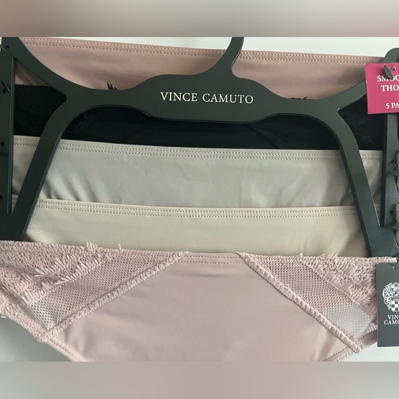 Vince Camuto Stretch Smooth and Silky 5 pc Thong Set in solid colors - Picture 5 of 9